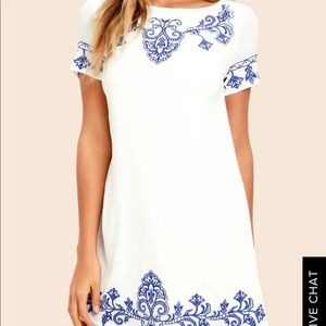 Lulu’s white & blue dress